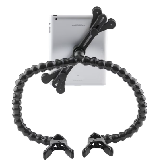 black mount hose holding ipad